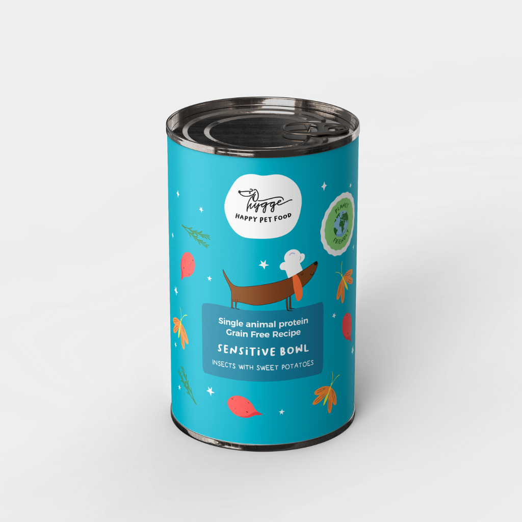 Alimento húmido para cão com proteína de inseto e batata doce