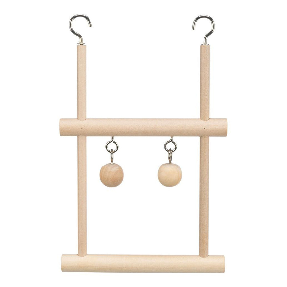 Baloiço duplo em madeira para aves