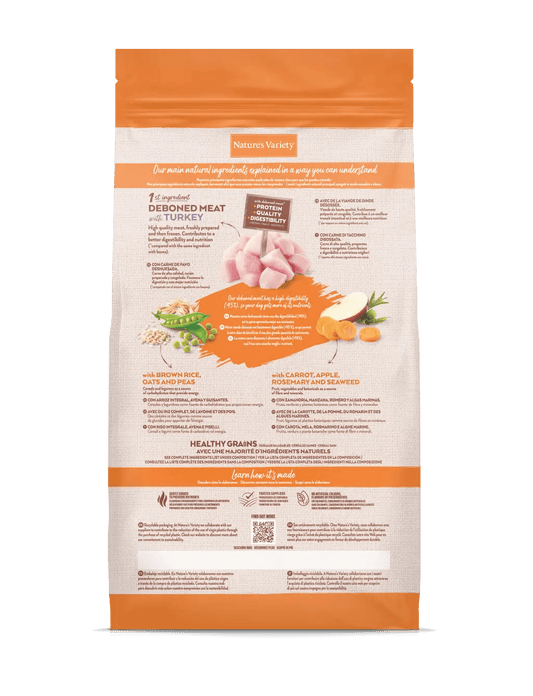 Nature's Variety Healthy Grains Medio/Maxi Adult - Ração seca para cão adulto de porte médio/maxi - Sabor a Peru