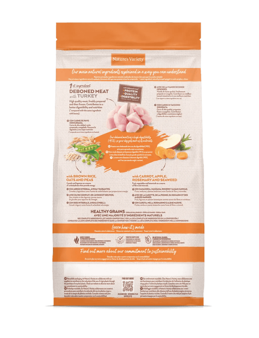Nature's Variety Healthy Grains Mini Adult - Ração seca para cão adulto de porte pequeno - Sabor a Peru