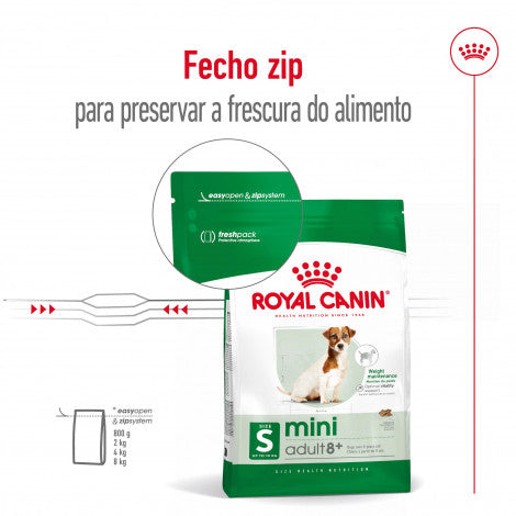 Royal Canin Mini Adult 8+ - Ração seca para cão de porte pequeno