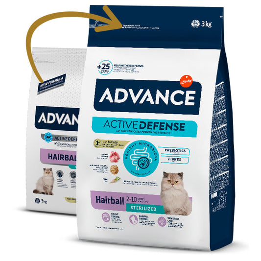 Advance Sterilized Hairball - Ração seca para gatos esterilizado para controlo das bolas de pelo