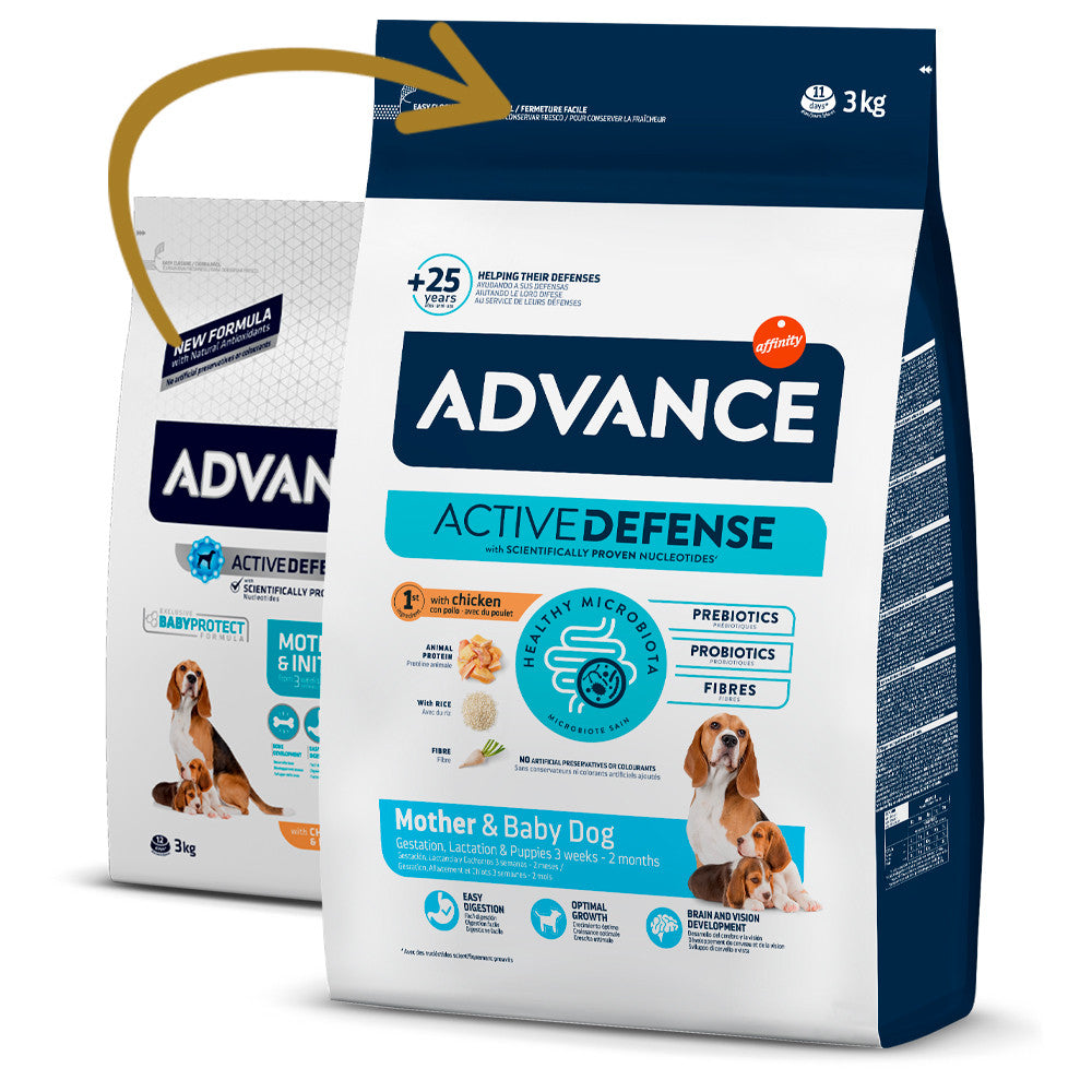 Advance Mother & Baby Dog - Ração seca para cadelas gestantes/lactantes e cachorros - Sabor a Frango