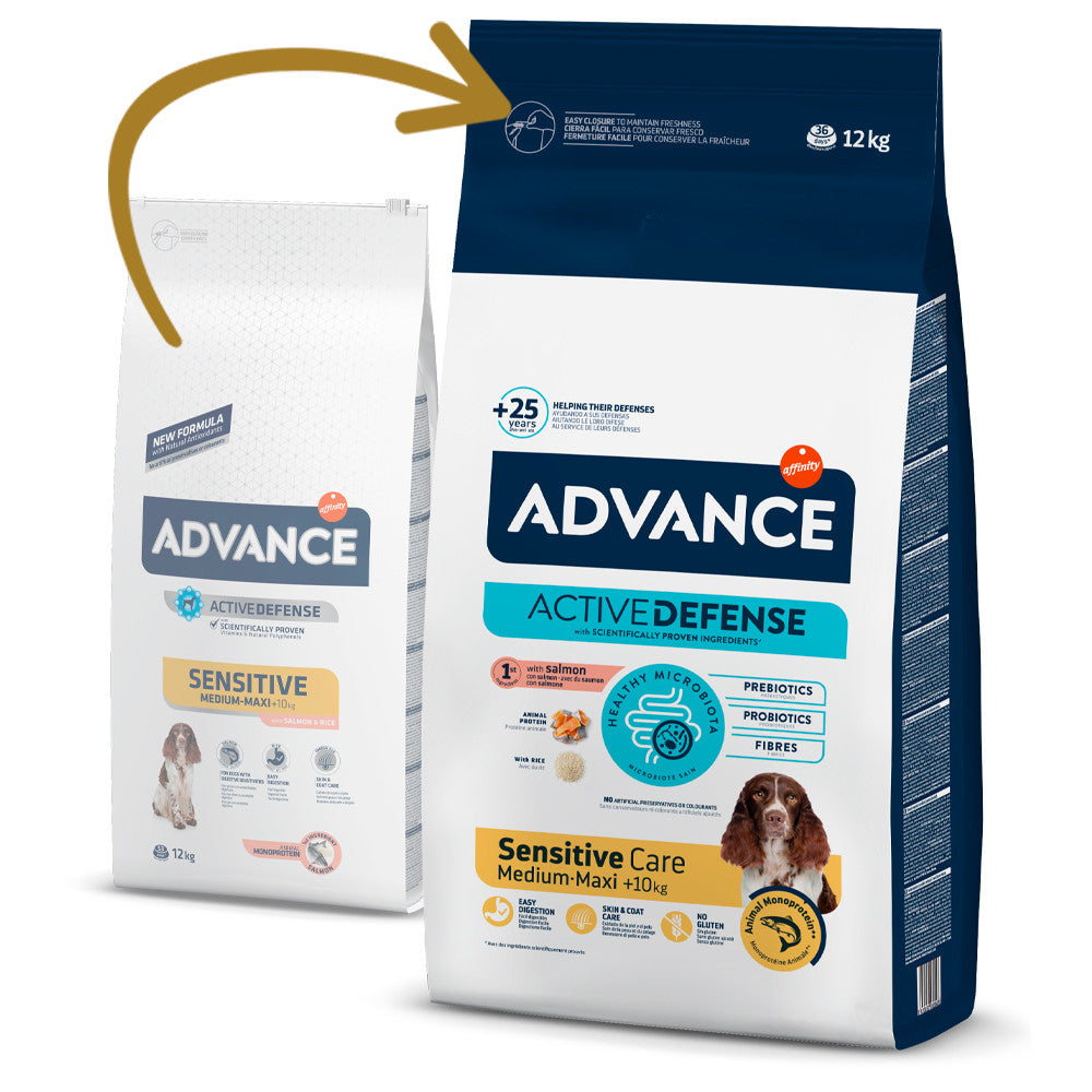 Advance Sensitive Medium/Maxi - Ração seca para cão adulto de porte médio e grande - Sabor a Salmão