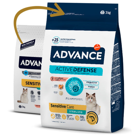 Advance Sensitive Sterilized - Ração seca para gato esterilizado - Sabor a Salmão