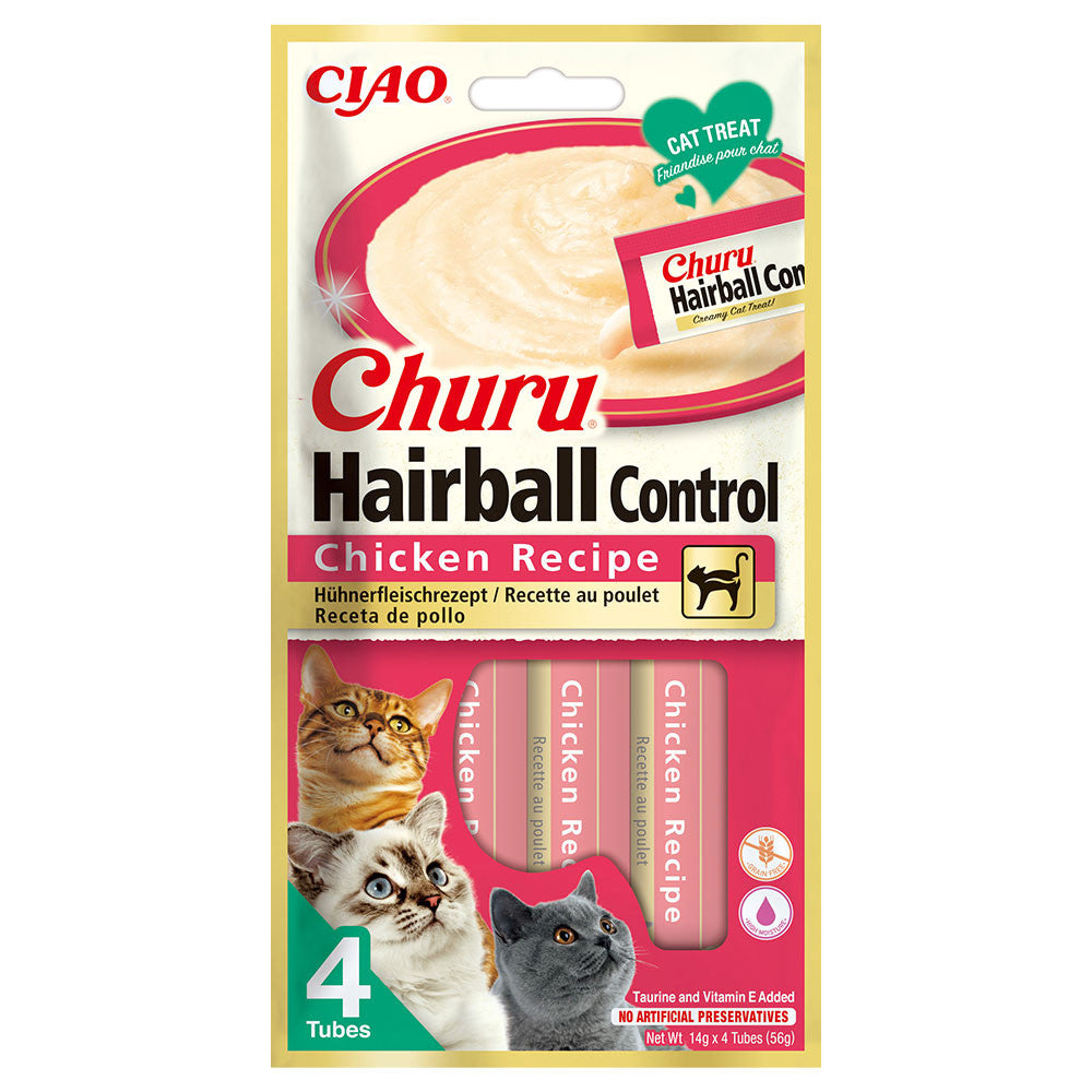 Churu Hairball Chicken Recipe - Snack líquido para gatos