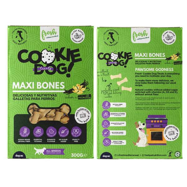 Fresh Cookie Dog Maxi Bones - Biscoitos para cão com sabor a baunilha