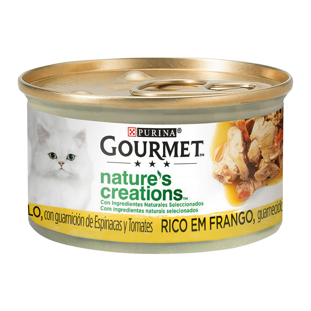 Gourmet Gold Nature's Creations - Alimento para gatos - Frango com espinafres e tomate