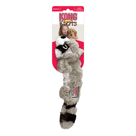 Kong Knots Scrunch Guaxinim - Peluche para cão