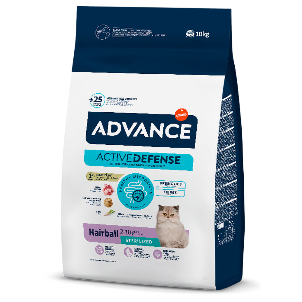 Advance Sterilized Hairball - Ração seca para gatos esterilizado para controlo das bolas de pelo