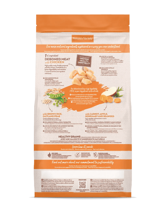 Nature's Variety Healthy Grains - Ração seca para cão adulto mini - Sabor a Frango com cereais saudáveis