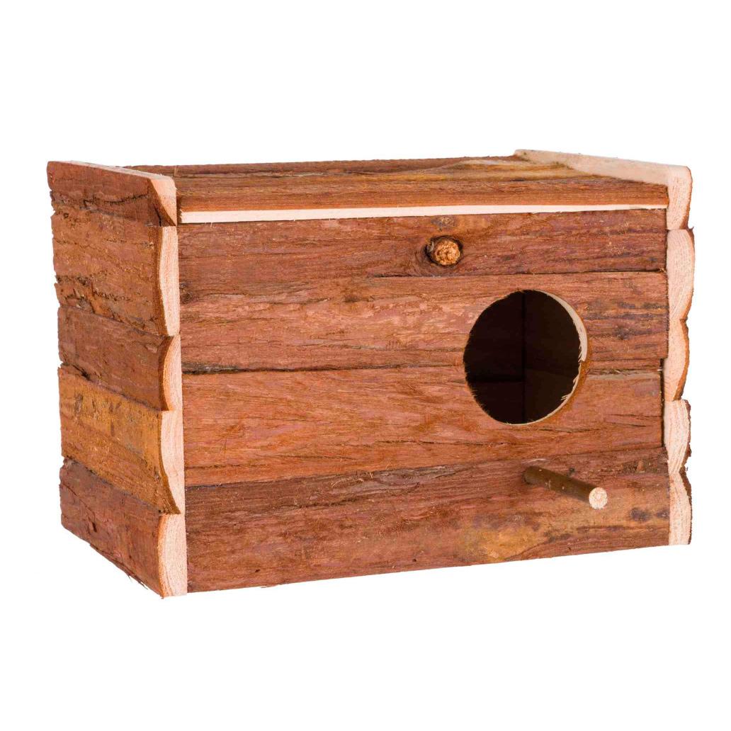 Ninho em madeira natural para aves