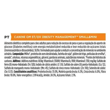 Pro Plan Veterinary Diets Obesity Small&Mini - Alimento dietético para cão de porte pequeno para perda de peso