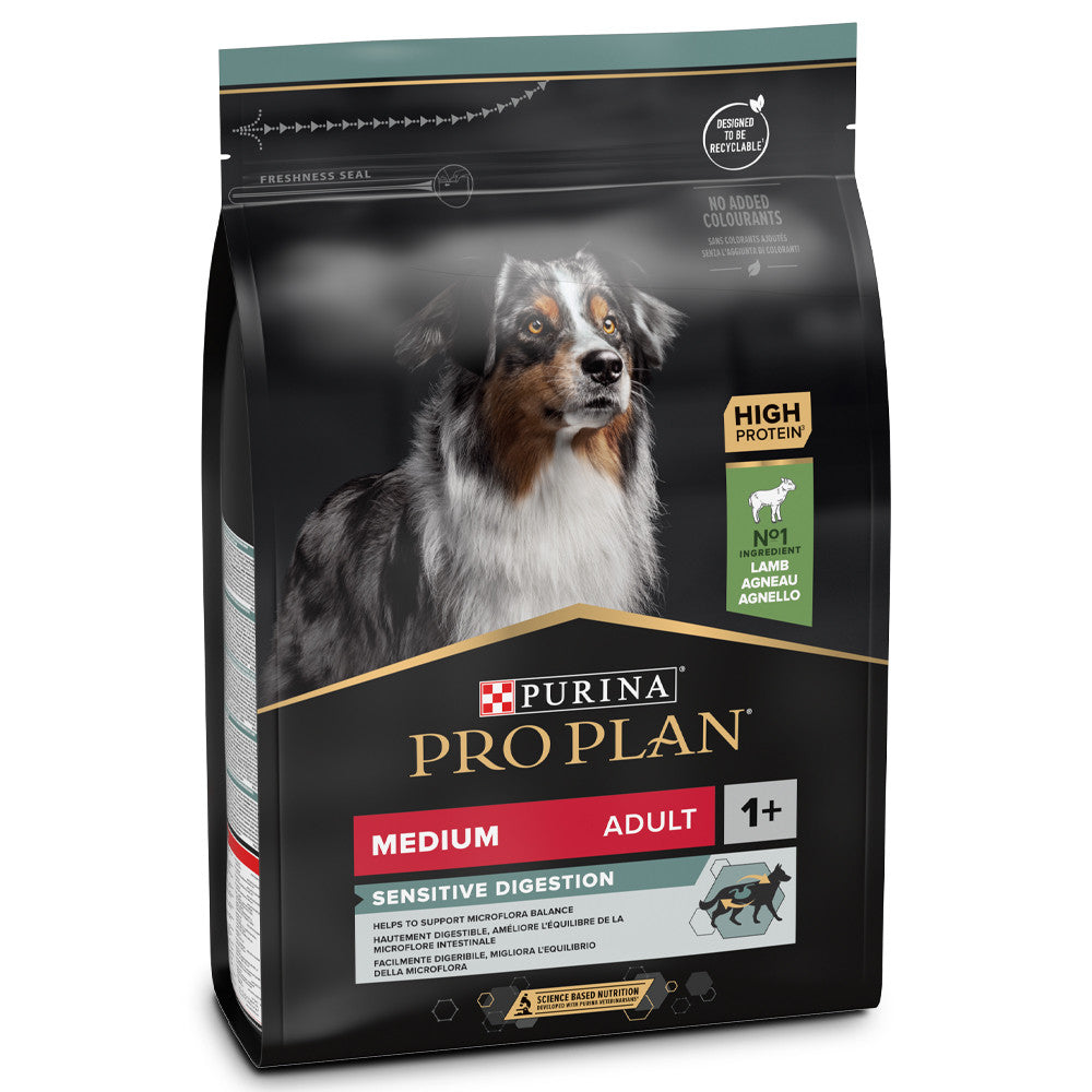 Pro Plan Sensitive Digestion Medium Adult - Ração seca para cão adulto de porte médio - Sabor a Borrego
