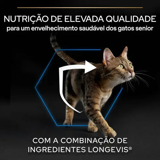 Pro Plan Senior Longevis 7+ - Ração seca para gato senior com mais de 7 anos - Sabor a salmão