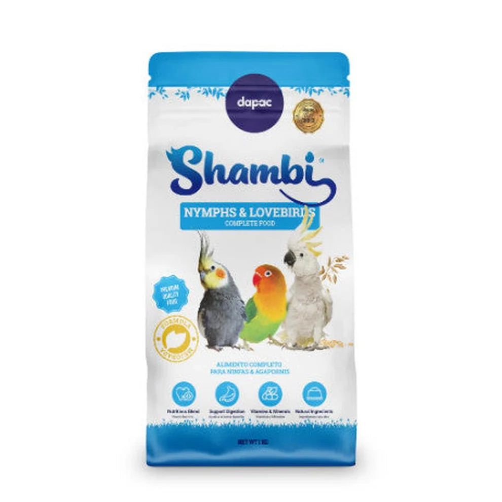 Shambi para caturras, agapornis e araras