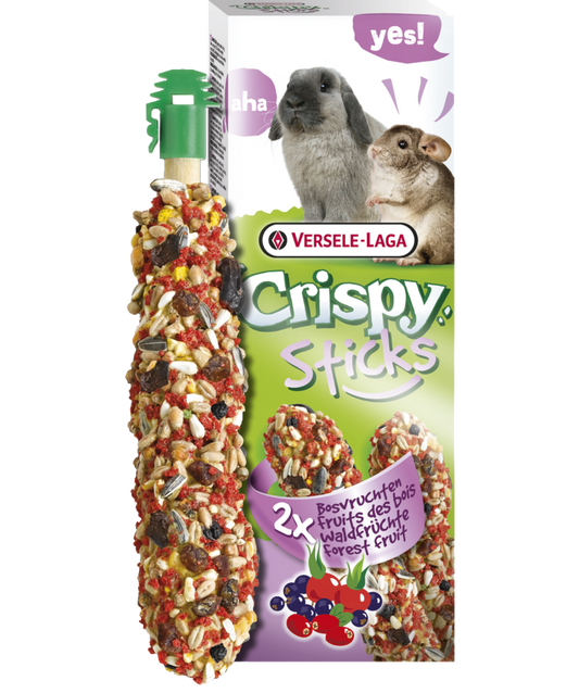 Versele Laga Crispy Sticks - Petisco para coelhos e chinchilas - Frutos Silvestres