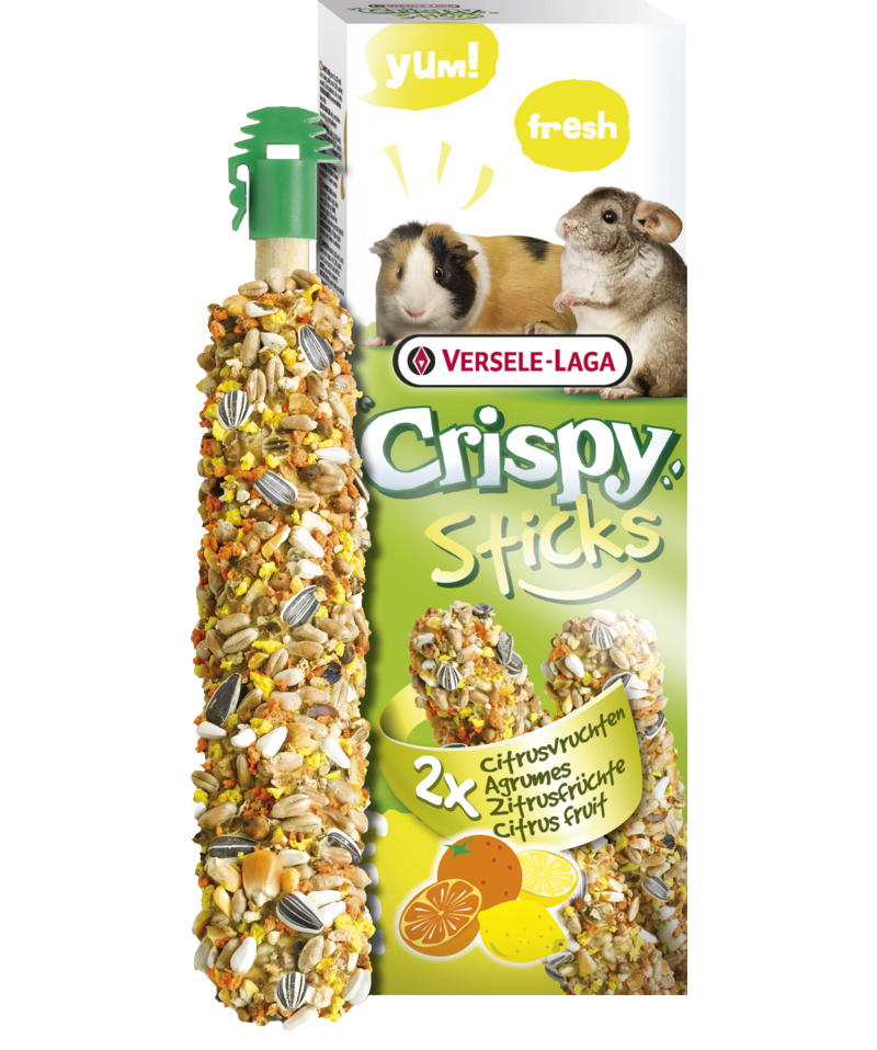 Versele Laga Crispy Sticks - Petisco para porquinho-da-índia e chinchilas - Frutas cítricas