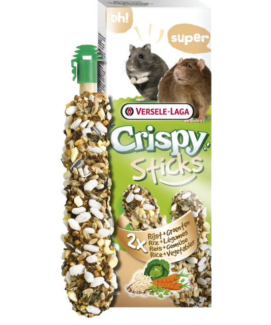 Versele Laga Crispy Sticks - Petisco para hamsters e ratazanas - Arroz e vegetais
