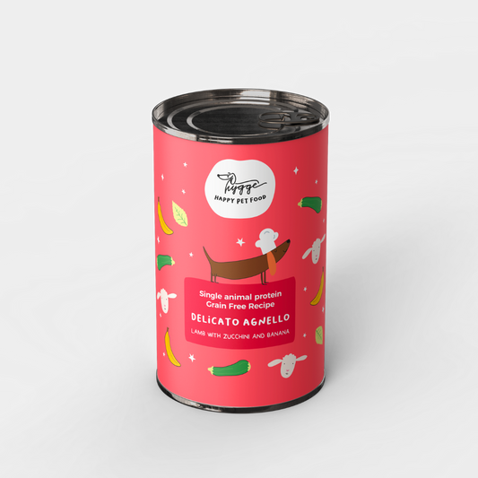 Alimento húmido para cães - Borrego, curgete e banana