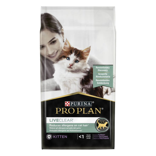 Pro Plan LiveClear Kitten - Ração seca para gatinhos para redução de alergénicos - Sabor a peru