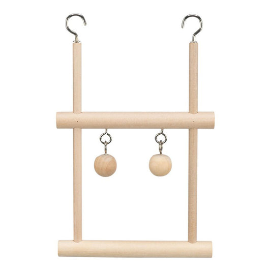 Baloiço duplo em madeira para aves