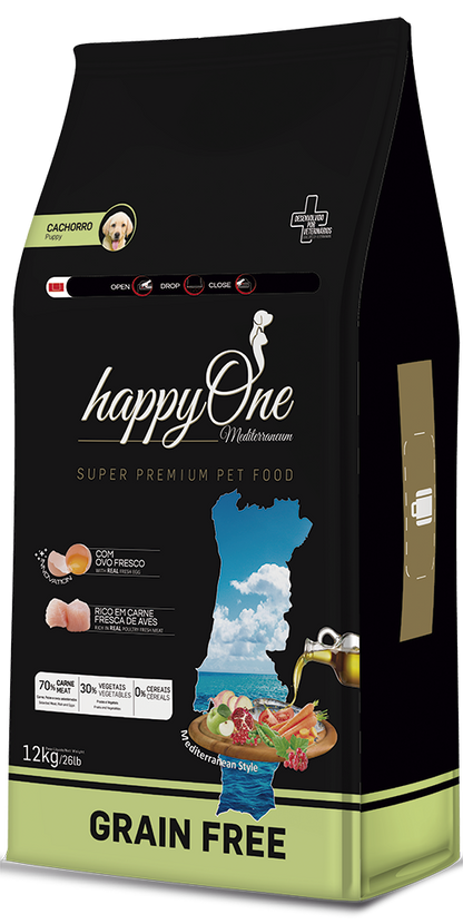 HappyOne Mediterraneum Cachorro - Ração seca para cachorro - Sabor a Aves