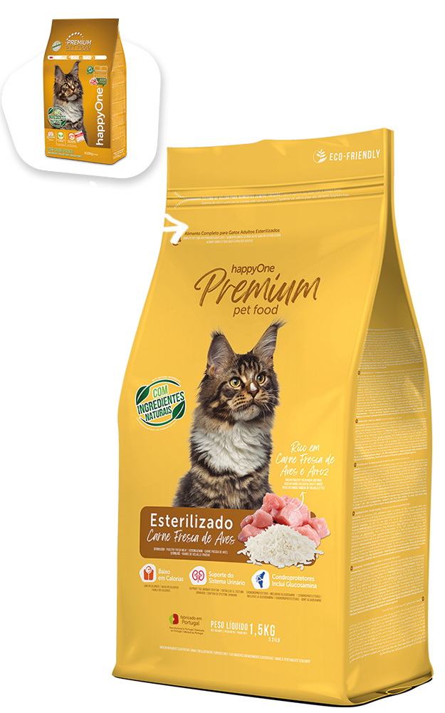HappyOne Premium Ração Seca para Gato Esterilizado