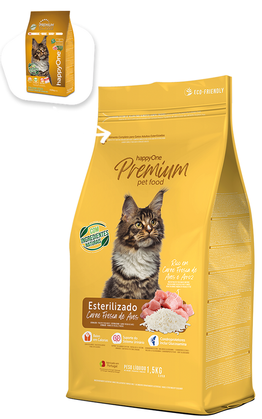 HappyOne Premium Ração Seca para Gato Esterilizado