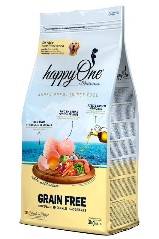 HappyOne Mediterraneum Cão Adulto - Ração seca para cão adulto - Sabor a Aves