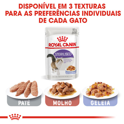 Royal Canin Sterilised - Alimento húmido em geleia para gatos esterilizados