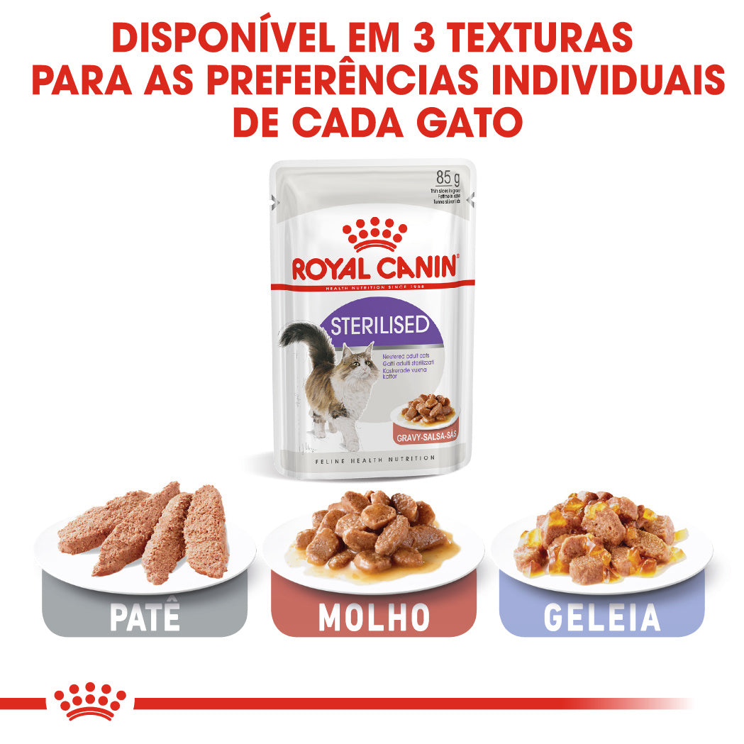Royal Canin Sterilised - Alimento húmido em molho para gatos esterilizados