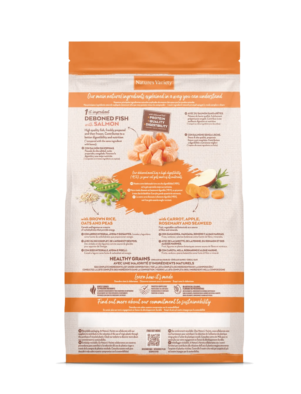 Nature's Variety Healthy Grains Sterilized - Ração seca para gato esterilizado - Sabor a Salmão