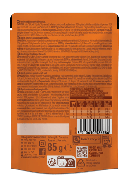 Nature's Variety Bites in Gravy - Alimento húmido em molho para gatos adultos - Sabor a Peru