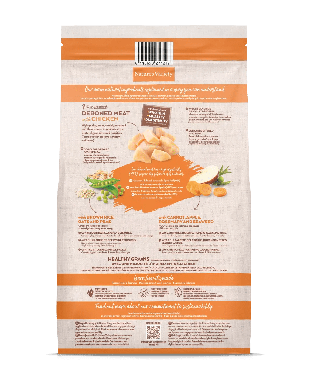 Nature's Variety Healthy Grains Medium/Maxi - Ração seca para cão adulto de porte médio/maxi - Sabor a Frango