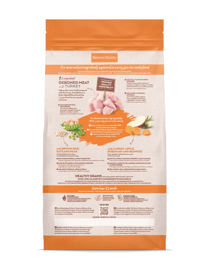 Nature's Variety Healthy Grains Medio/Maxi Adult - Ração seca para cão adulto de porte médio/maxi - Sabor a Peru