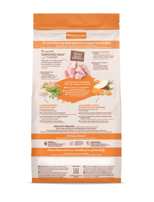 Nature's Variety Healthy Grains Mini Adult - Ração seca para cão adulto de porte pequeno - Sabor a Peru