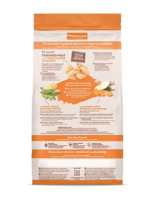 Nature's Variety Mini No Grain - Ração seca para cão adulto de porte pequeno - Sabor a Frango sem cereais
