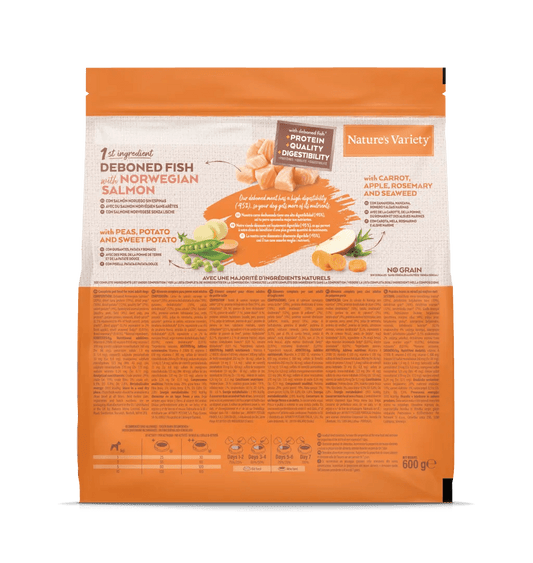 Nature's Variety No Grain Mini - Ração seca para cão adulto de porte pequeno - Sabor a salmão sem cereais