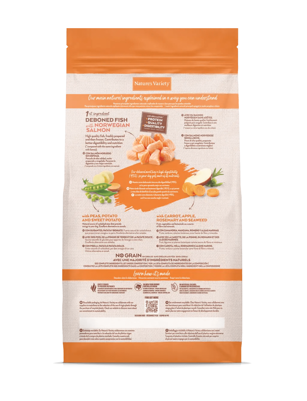 Nature's Variety No Grain Puppy Medio/Maxi- Ração seca para cachorro de porte médio/maxi - Sabor a salmão sem cereais