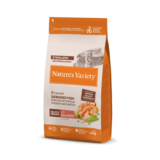 Nature's Variety Healthy Grains Sterilized - Ração seca para gato esterilizado - Sabor a Salmão