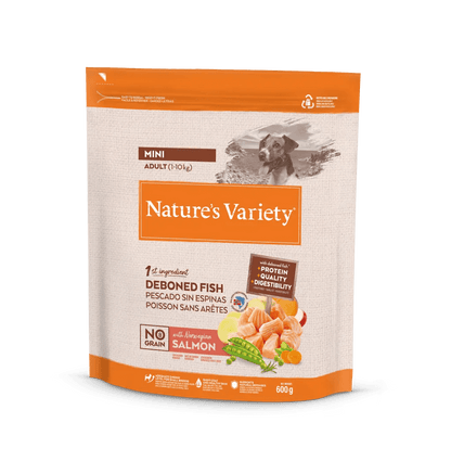 Nature's Variety No Grain Mini - Ração seca para cão adulto de porte pequeno - Sabor a salmão sem cereais