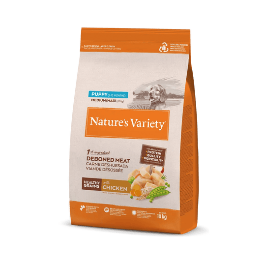 Nature's Variety Puppy Medio/Maxi Healthy Grains - Ração seca para cachorro de porte médio/maxi- Sabor a Frango