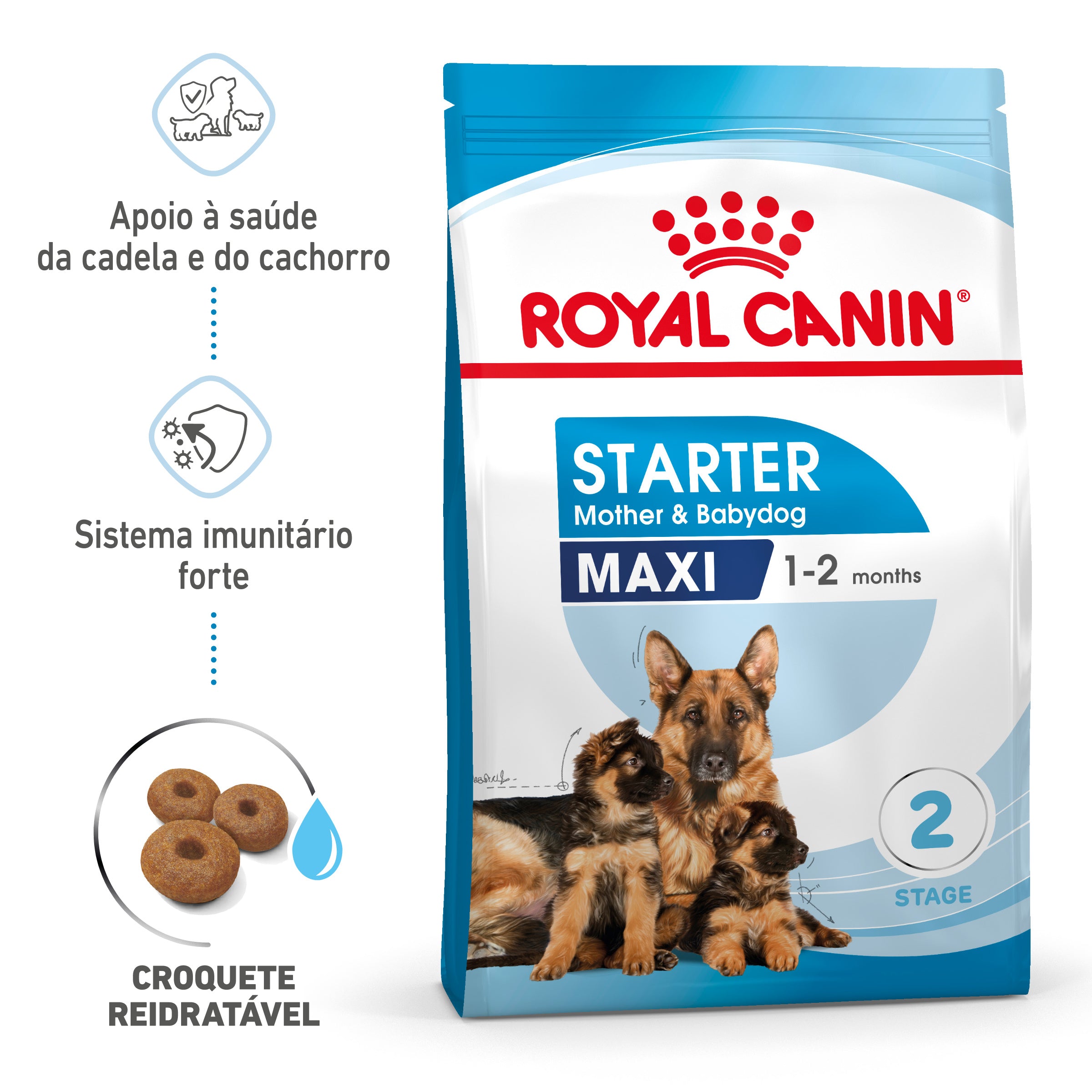 Royal Canin Starter Mother & Babydog Maxi - Ração seca para cadelas gestantes/lactantes e cachorros de porte grande até aos 2 meses