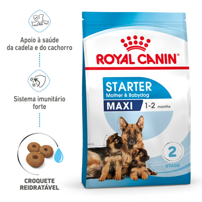 Royal Canin Starter Mother & Babydog Maxi - Ração seca para cadelas gestantes/lactantes e cachorros de porte grande até aos 2 meses