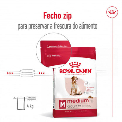 Royal Canin Medium Adult 7+ - Raçao seca para cão de raça média com mais de 7 anos