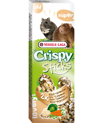 Versele Laga Crispy Sticks - Petisco para hamsters e ratazanas - Arroz e vegetais