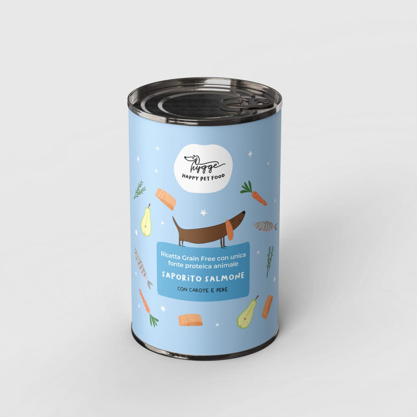 Alimento húmido para cães - Salmão, cenouras e peras