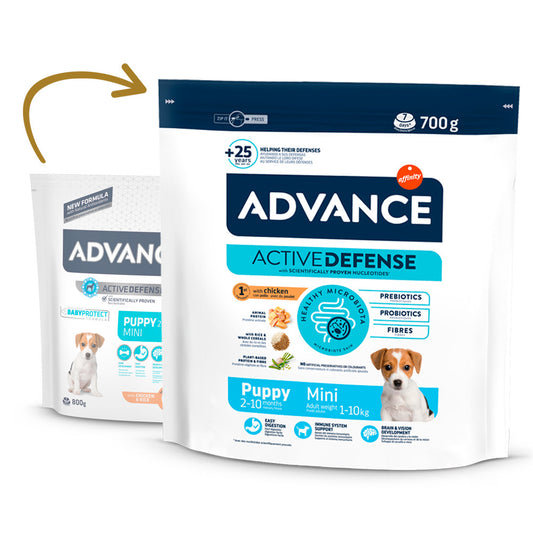 Advance Puppy Mini - Ração seca para cachorros de porte pequeno - Sabor a Frango