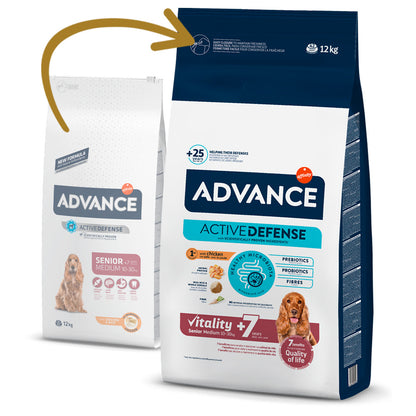 Advance Senior Medium +7 - Ração seca para cão médio com mais de 7 anos